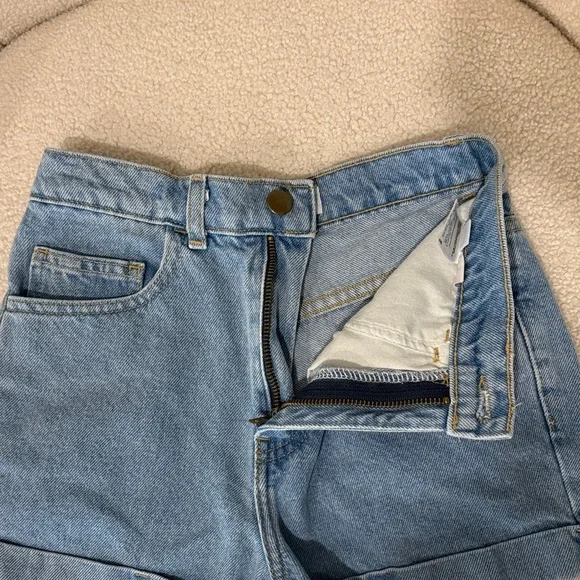 American Apparel High Waist Denim Blue Jean Shorts - Picture 4 of 4